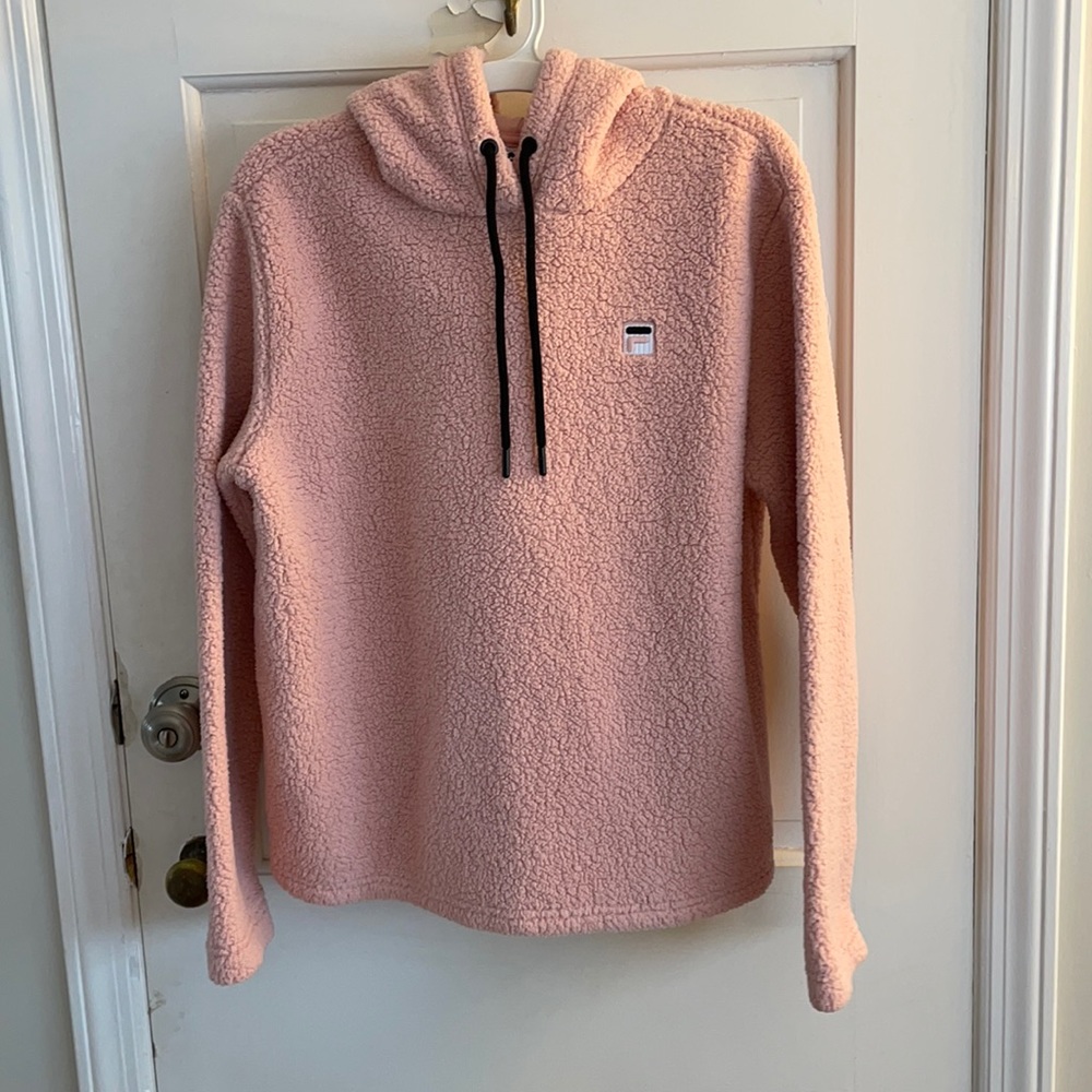 fluffy fila sherpa hoodie